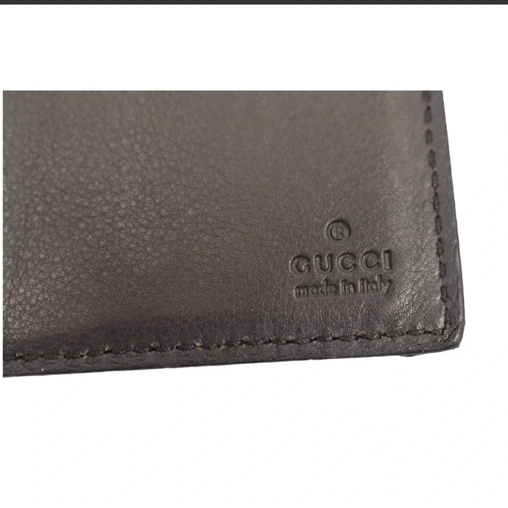 🔵 WINNER GUCCI-Guccissima GG Leather Bi-fold Long Brown Wallet date code listed